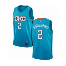 Men's Oklahoma City Thunder #2 Shai Gilgeous-Alexander Authentic Turquoise Basketball Jersey - City Edition