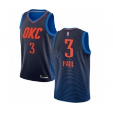 Men's Oklahoma City Thunder #3 Chris Paul Authentic Navy Blue Basketball Jersey Statement Edition