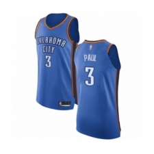 Men's Oklahoma City Thunder #3 Chris Paul Authentic Royal Blue Basketball Jersey - Icon Edition
