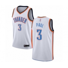 Men's Oklahoma City Thunder #3 Chris Paul Authentic White Basketball Jersey - Association Edition