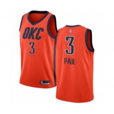 Men's Oklahoma City Thunder #3 Chris Paul Orange Swingman Jersey - Earned Edition