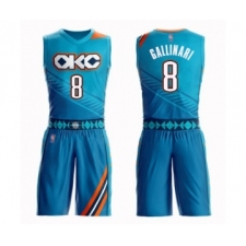 Men's Oklahoma City Thunder #8 Danilo Gallinari Swingman Turquoise Basketball Suit Jersey - City Edition