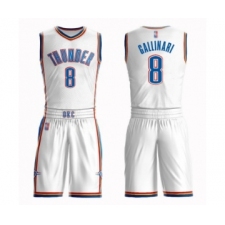Men's Oklahoma City Thunder #8 Danilo Gallinari Swingman White Basketball Suit Jersey - Association Edition