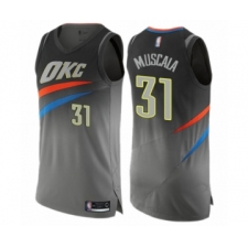 Men's Oklahoma City Thunder #31 Mike Muscala Authentic Gray Basketball Jersey - City Edition