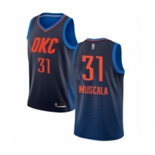 Men's Oklahoma City Thunder #31 Mike Muscala Authentic Navy Blue Basketball Jersey Statement Edition