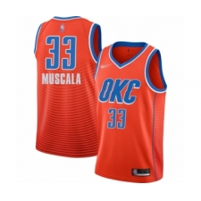 Men's Oklahoma City Thunder #33 Mike Muscala Authentic Orange Finished Basketball Jersey - Statement Edition