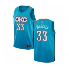 Men's Oklahoma City Thunder #33 Mike Muscala Swingman Turquoise Basketball Jersey - City Edition