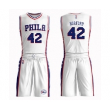 Youth Philadelphia 76ers #42 Al Horford Swingman White Basketball Suit Jersey - Association Edition