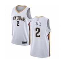 Youth New Orleans Pelicans #2 Lonzo Ball Swingman White Basketball Jersey - Association Edition