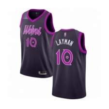 Men's Minnesota Timberwolves #10 Jake Layman Authentic Purple Basketball Jersey - City Edition