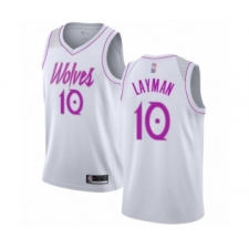 Men's Minnesota Timberwolves #10 Jake Layman White Swingman Jersey - Earned Edition