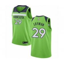 Men's Minnesota Timberwolves #29 Jake Layman Authentic Green Basketball Jersey Statement Edition