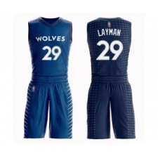 Men's Minnesota Timberwolves #29 Jake Layman Swingman Blue Basketball Suit Jersey