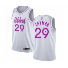 Women's Minnesota Timberwolves #29 Jake Layman White Swingman Jersey - Earned Edition