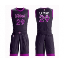 Youth Minnesota Timberwolves #29 Jake Layman Swingman Purple Basketball Suit Jersey - City Edition