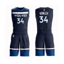Men's Minnesota Timberwolves #34 Noah Vonleh Swingman Navy Blue Basketball Suit Jersey - Icon Edition