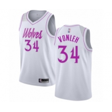 Men's Minnesota Timberwolves #34 Noah Vonleh White Swingman Jersey - Earned Edition