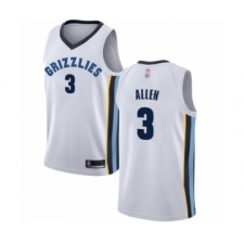 Men's Memphis Grizzlies #3 Grayson Allen Authentic White Basketball Jersey - Association Edition