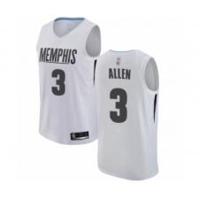 Men's Memphis Grizzlies #3 Grayson Allen Authentic White Basketball Jersey - City Edition