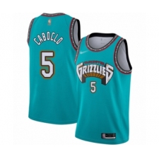 Men's Memphis Grizzlies #5 Bruno Caboclo Authentic Green Hardwood Classic Basketball Jersey