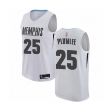 Men's Memphis Grizzlies #25 Miles Plumlee Authentic White Basketball Jersey - City Edition