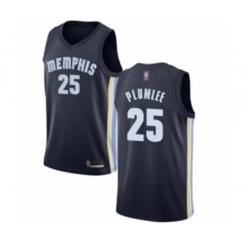 Women's Memphis Grizzlies #25 Miles Plumlee Authentic Navy Blue Basketball Jersey - Icon Edition