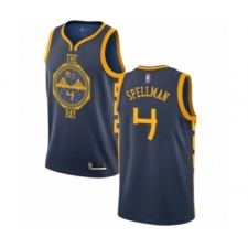 Men's Golden State Warriors #4 Omari Spellman Authentic Navy Blue Basketball Jersey - City Edition