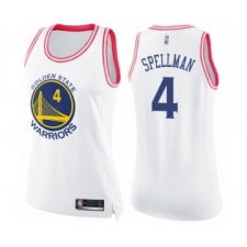 Women's Golden State Warriors #4 Omari Spellman Swingman White ink Fashion Basketball Jersey