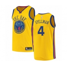 Youth Golden State Warriors #4 Omari Spellman Swingman Gold Basketball Jersey - City Edition