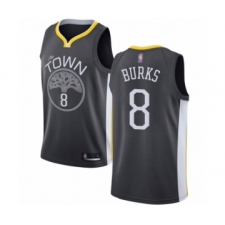 Men's Golden State Warriors #8 Alec Burks Authentic Black Basketball Jersey - Statement Edition