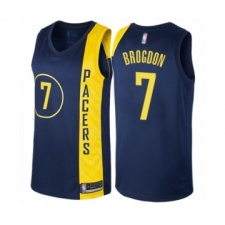 Men's Indiana Pacers #7 Malcolm Brogdon Authentic Navy Blue Basketball Jersey - City Edition