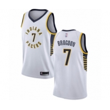 Men's Indiana Pacers #7 Malcolm Brogdon Authentic White Basketball Jersey - Association Edition