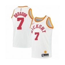 Men's Indiana Pacers #7 Malcolm Brogdon Authentic White Hardwood Classics Basketball Jersey