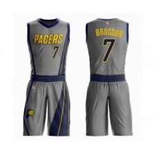 Men's Indiana Pacers #7 Malcolm Brogdon Swingman Gray Basketball Suit Jersey - City Edition