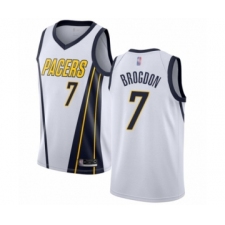 Men's Indiana Pacers #7 Malcolm Brogdon White Swingman Jersey - Earned Edition
