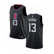 Men's Los Angeles Clippers #13 Paul George Authentic Black Basketball Jersey Statement Edition