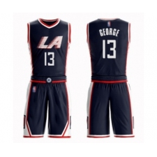Men's Los Angeles Clippers #13 Paul George Swingman Navy Blue Basketball Suit Jersey - City Edition
