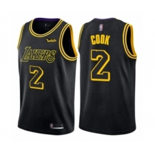 Men's Los Angeles Lakers #2 Quinn Cook Authentic Black City Edition Basketball Jersey