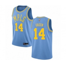 Men's Los Angeles Lakers #14 Danny Green Authentic Blue Hardwood Classics Basketball Jersey