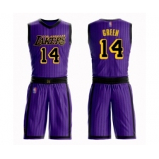 Men's Los Angeles Lakers #14 Danny Green Swingman Purple Basketball Suit Jersey - City Edition