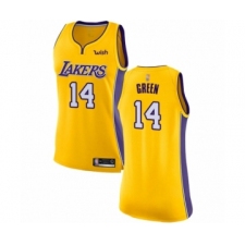 Women's Los Angeles Lakers #14 Danny Green Authentic Gold Basketball Jersey - Icon Edition