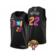 Men's Miami Heat #22 Jimmy Butler Black 2023 Finals City Edition Stitched Basketball Jersey