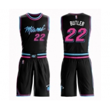 Men's Miami Heat #22 Jimmy Butler Swingman Black Basketball Suit Jersey - City Edition