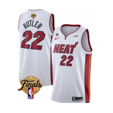 Men's Miami Heat #22 Jimmy Butler White 2023 Finals Association Edition With NO.6 Stitched Basketball Jersey