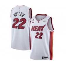 Men's Miami Heat #22 Jimmy Butler White With NO.6 Stitched Jersey