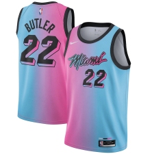 Youth Miami Heat #22 Jimmy Butler Nike Pink-Blue 2020-21 Swingman Jersey