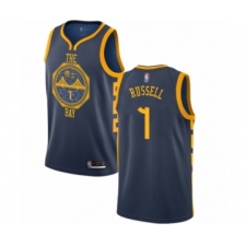 Men's Golden State Warriors #1 D'Angelo Russell Authentic Navy Blue Basketball Jersey - City Edition