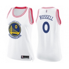Women's Golden State Warriors #0 D'Angelo Russell Swingman White Pink Fashion Basketball Jersey