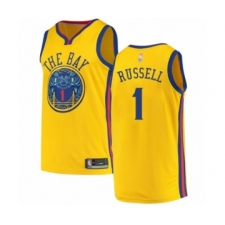 Youth Golden State Warriors #1 D'Angelo Russell Swingman Gold Basketball Jersey - City Edition