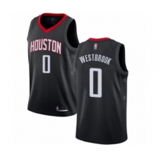 Men's Houston Rockets #0 Russell Westbrook Authentic Black Basketball Jersey Statement Edition